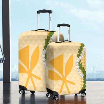 Hawaii Luggage Cover Kanaka Maoli Puakenikeni Maile Flower Lei
