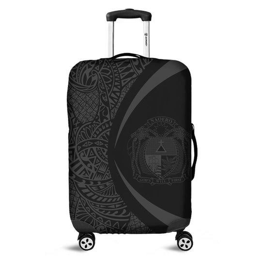 Nauru Luggage Cover Lauhala Gray Circle Style