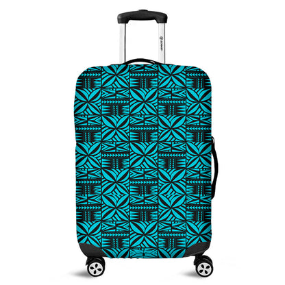 Samoa Luggage Cover Design Stretch Print Fabric Turquoise