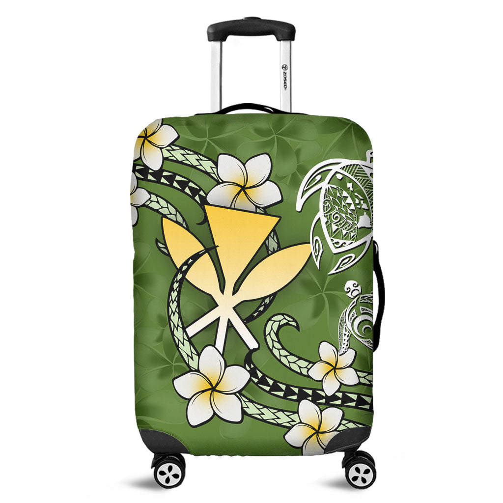 Hawaii Luggage Cover Kanaka And Turtle Map Plumeria Polynesia