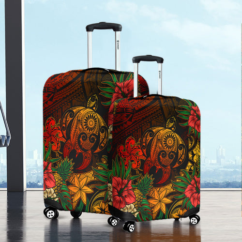 Hawaii Luggage Cover Tribal Polynesia Sea Turtle Design Pacific Dream