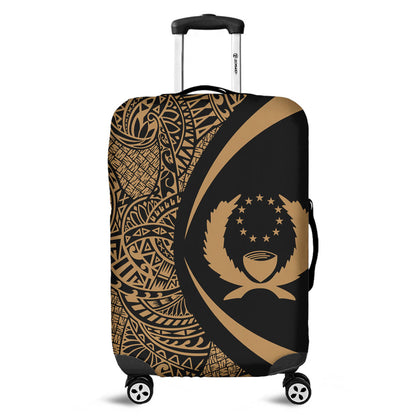 Pohnpei State Luggage Cover Lauhala Gold Circle Style