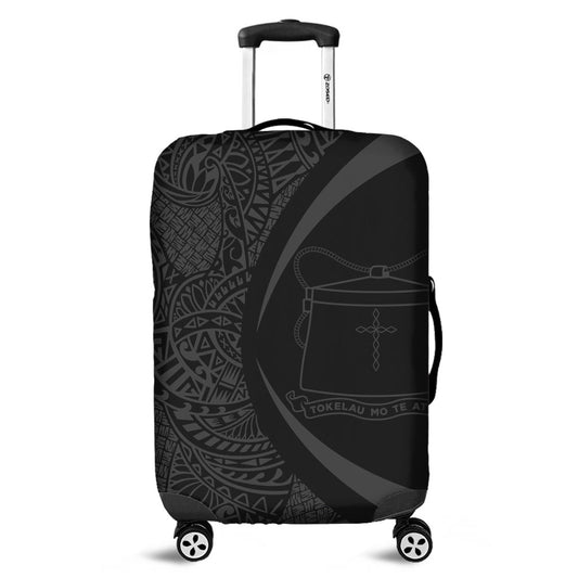 Tokelau Luggage Cover Lauhala Gray Circle Style