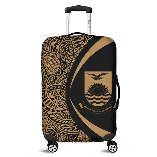 Kiribati Luggage Cover Lauhala Gold Circle Style
