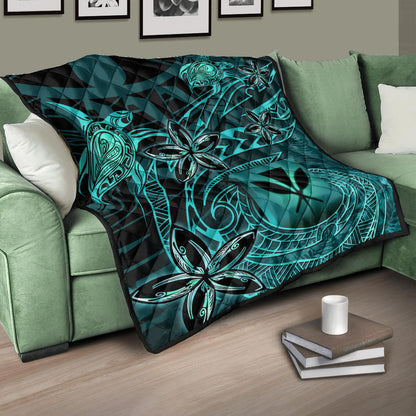 Hawaii Premium Quilt Kanaka Maoli Tropical Leaves Polynesian Pattern