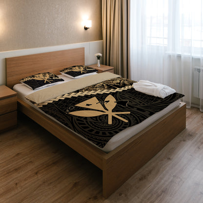 Hawaii Bedding Set - Kanaka Hawaii Map Coconut Tree Style Bedding Set
