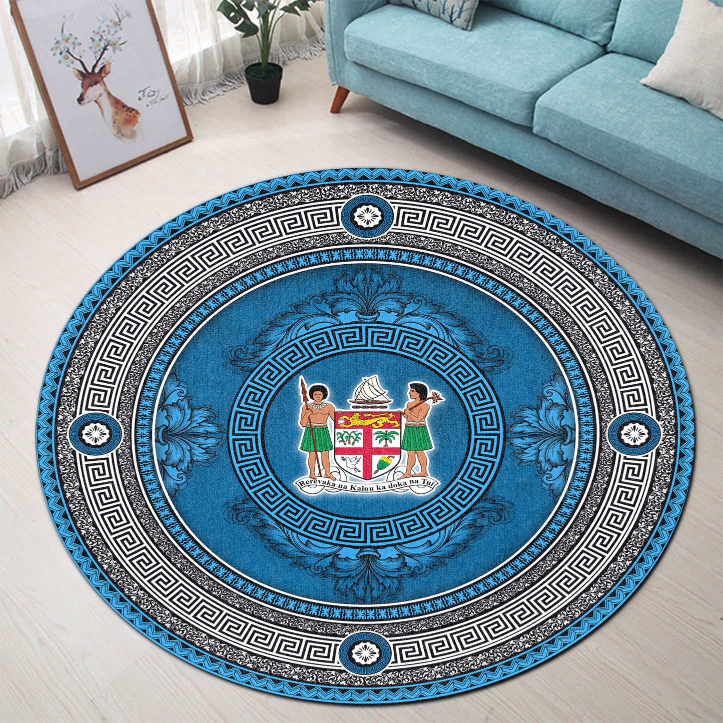 Fiji Round Rug - Fiji Masi Royal Floral Style Cricle
