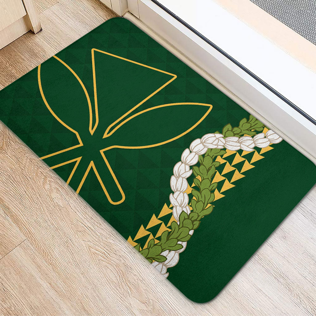 Hawaii Doormat Kanaka Maoli Puakenikeni Maile Flower Lei