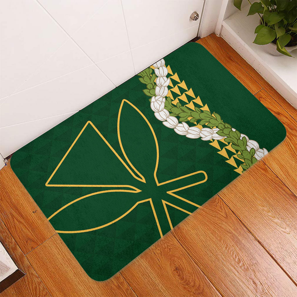 Hawaii Doormat Kanaka Maoli Puakenikeni Maile Flower Lei