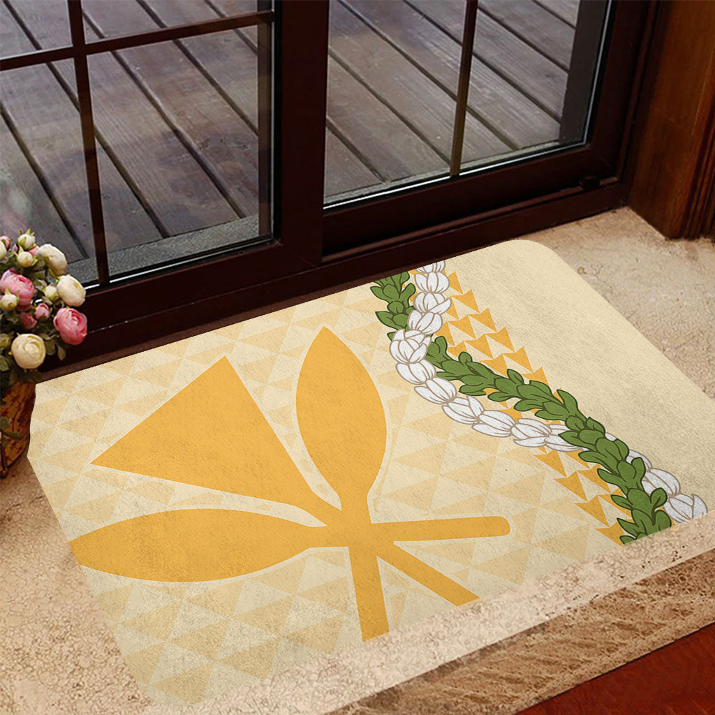 Hawaii Doormat Kanaka Maoli Puakenikeni Maile Flower Lei