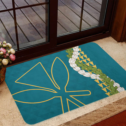 Hawaii Doormat Kanaka Maoli Puakenikeni Maile Flower Lei