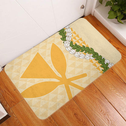 Hawaii Doormat Kanaka Maoli Puakenikeni Maile Flower Lei