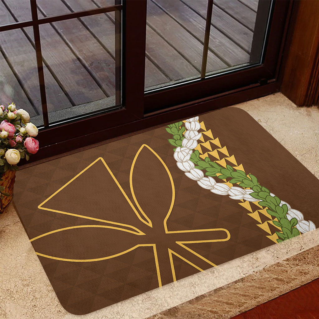 Hawaii Doormat Kanaka Maoli Puakenikeni Maile Flower Lei