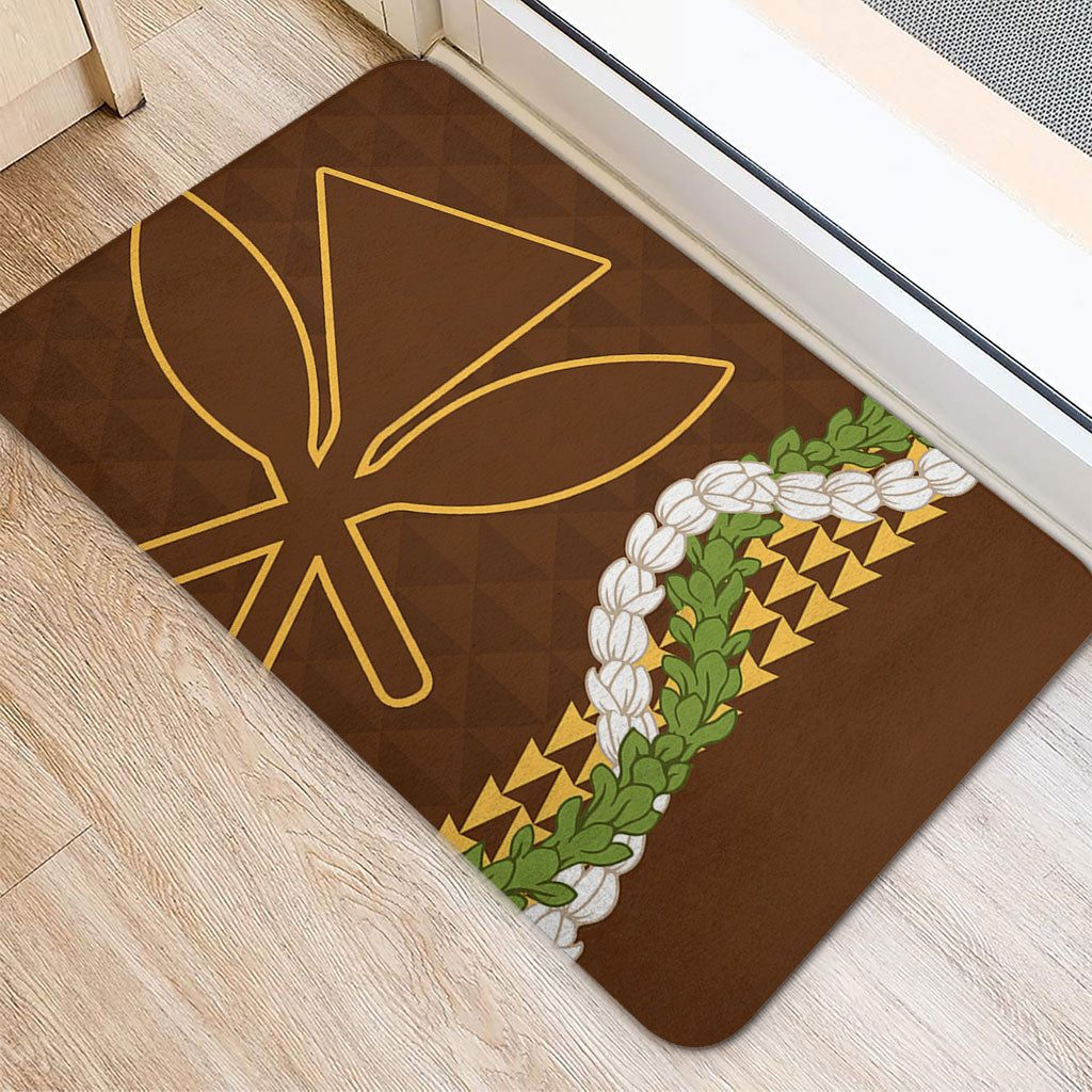 Hawaii Doormat Kanaka Maoli Puakenikeni Maile Flower Lei