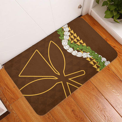 Hawaii Doormat Kanaka Maoli Puakenikeni Maile Flower Lei