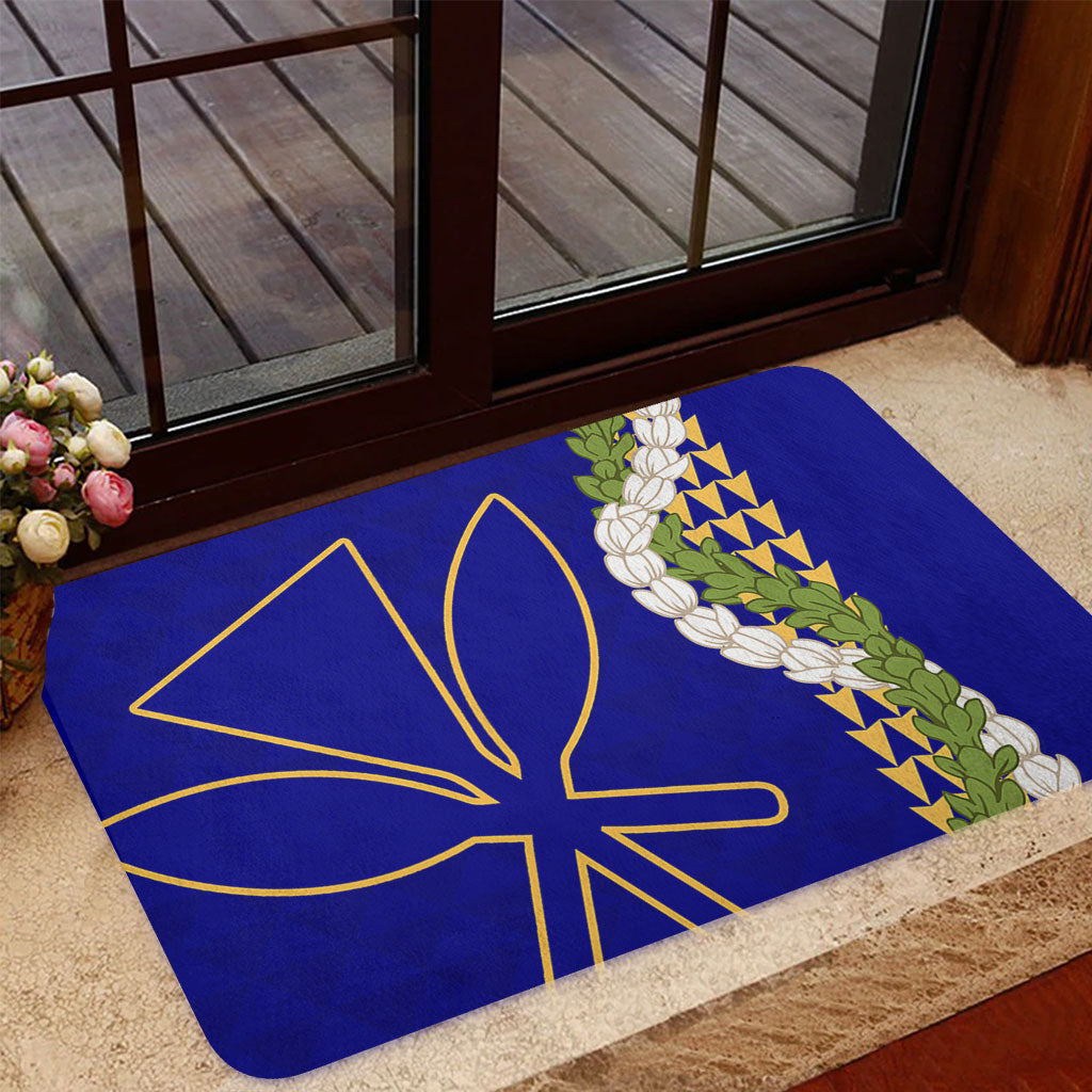 Hawaii Doormat Kanaka Maoli Puakenikeni Maile Flower Lei