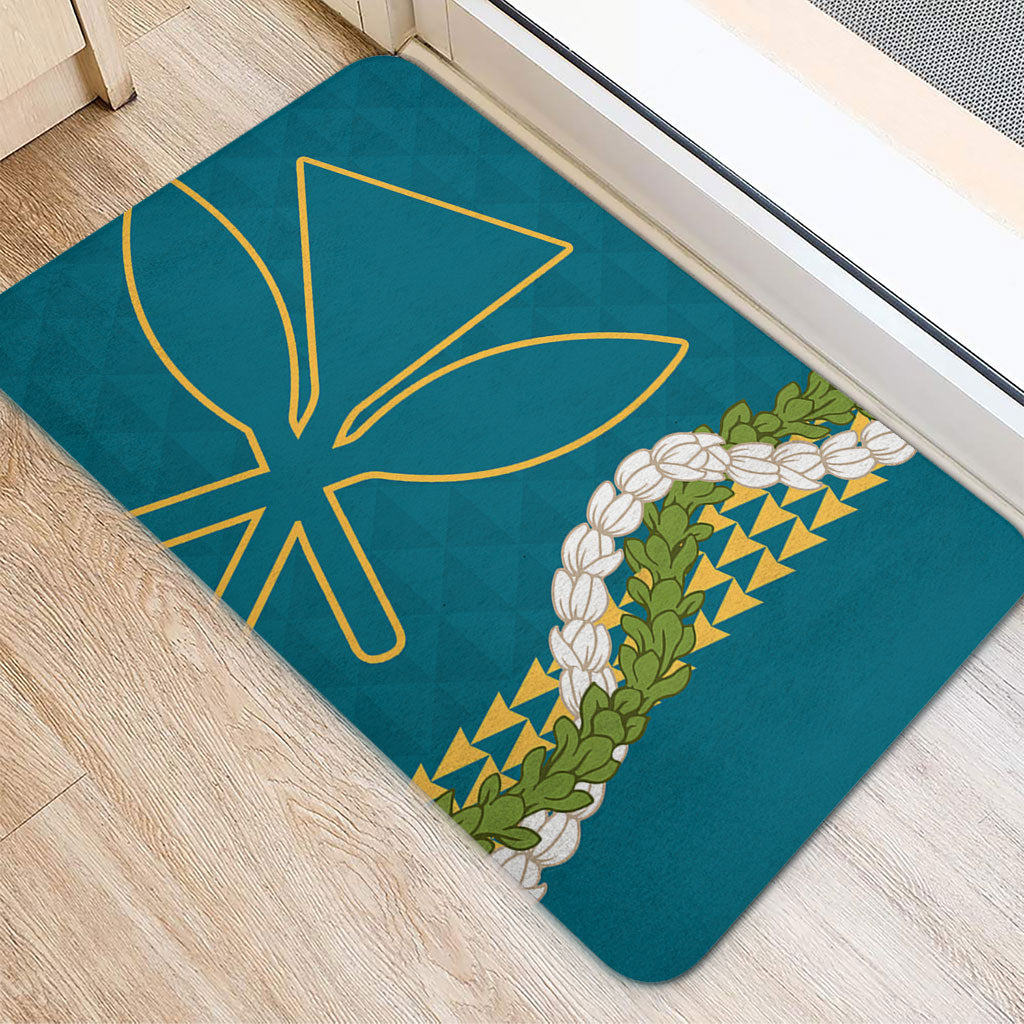 Hawaii Doormat Kanaka Maoli Puakenikeni Maile Flower Lei