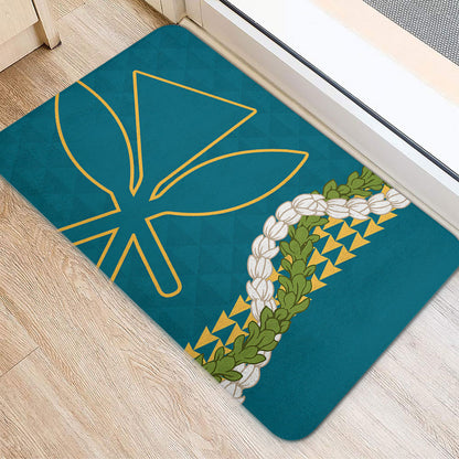 Hawaii Doormat Kanaka Maoli Puakenikeni Maile Flower Lei