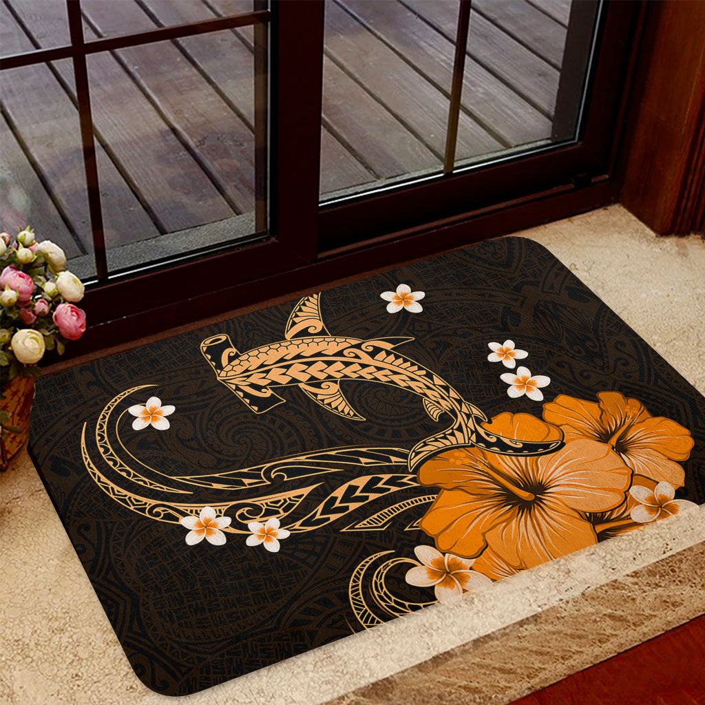 Hawaii Door Mat Shark Polynesia Tribal Tattoo
