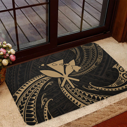 Hawaii Door Mat Kanaka Map Tribal Wave