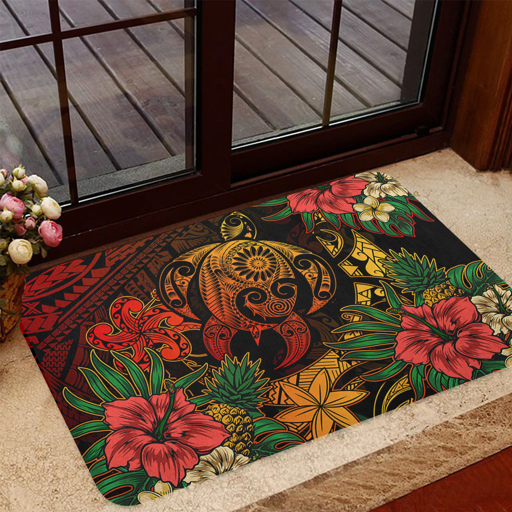 Hawaii Doormat Tribal Polynesia Sea Turtle Design Pacific Dream