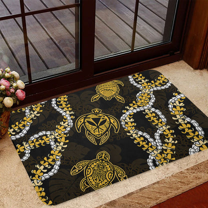 Hawaii Door Mat Kanaka Maoli Floral Puakenikeni Lei