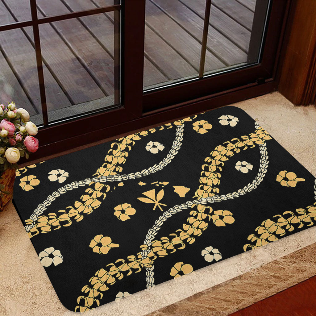 Hawaii Door Mat Curve Floral Lei