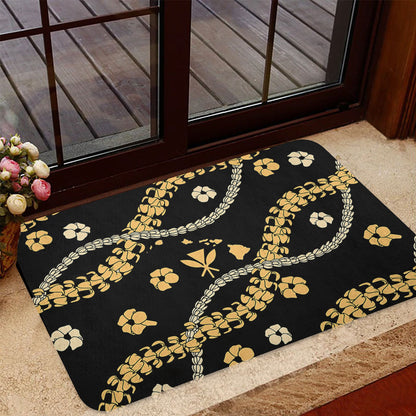 Hawaii Door Mat Curve Floral Lei