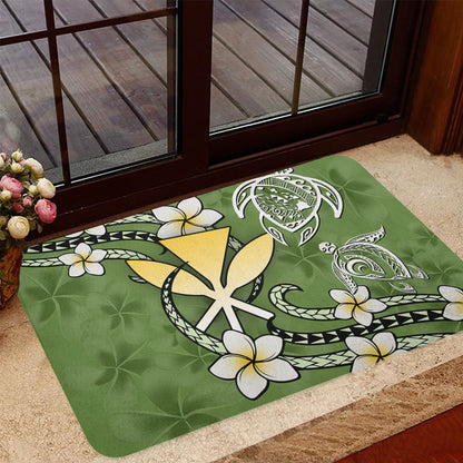 Hawaii Door Mat Kanaka And Turtle Map Plumeria Polynesia