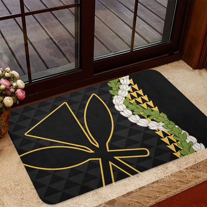 Hawaii Doormat Kanaka Maoli Puakenikeni Maile Flower Lei