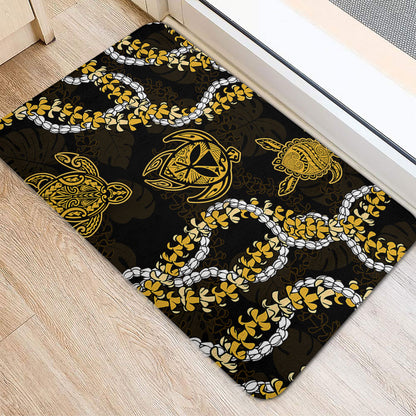 Hawaii Door Mat Kanaka Maoli Floral Puakenikeni Lei