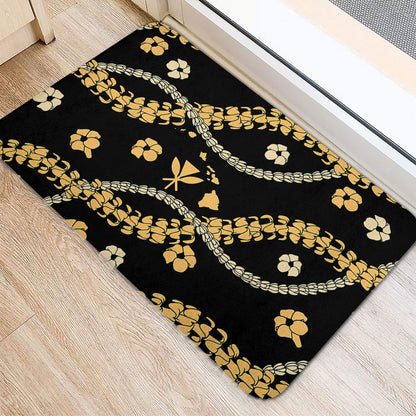 Hawaii Door Mat Curve Floral Lei