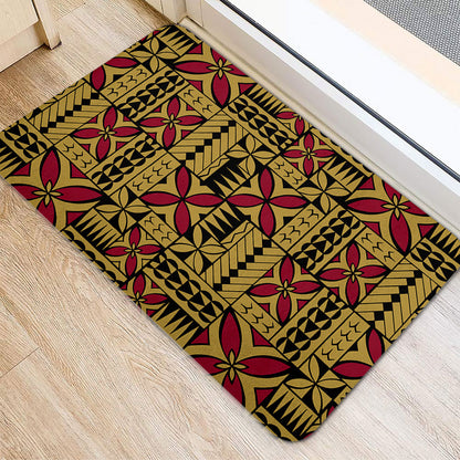 Samoa Door Mat Siapo Design Tribal Pattern Yellow