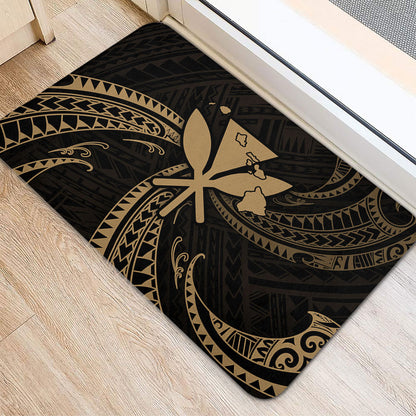 Hawaii Door Mat Kanaka Map Tribal Wave