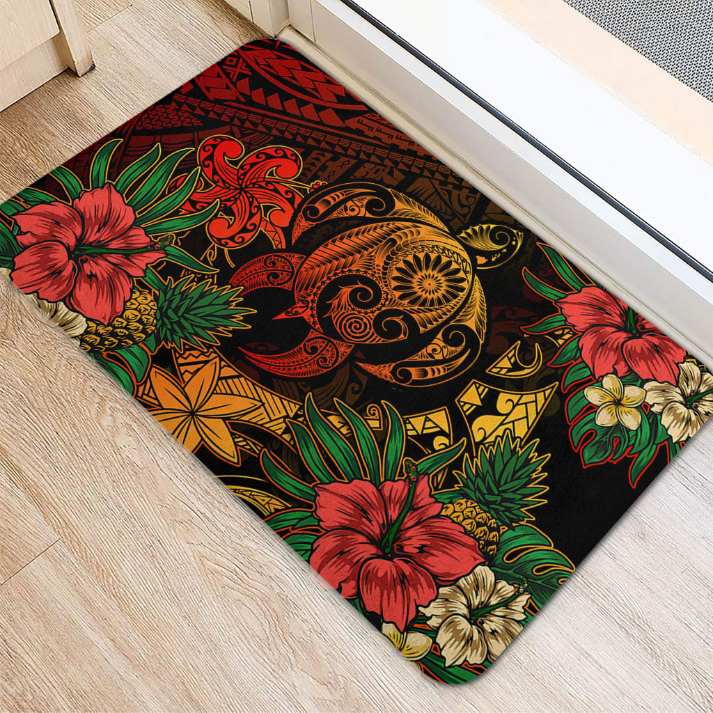 Hawaii Doormat Tribal Polynesia Sea Turtle Design Pacific Dream