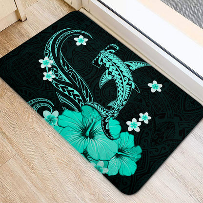Hawaii Door Mat Shark Polynesia Tribal Tattoo