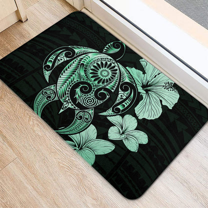 Hawaii Door Mat Hibiscus Plumeria Mix Polynesian Turtle