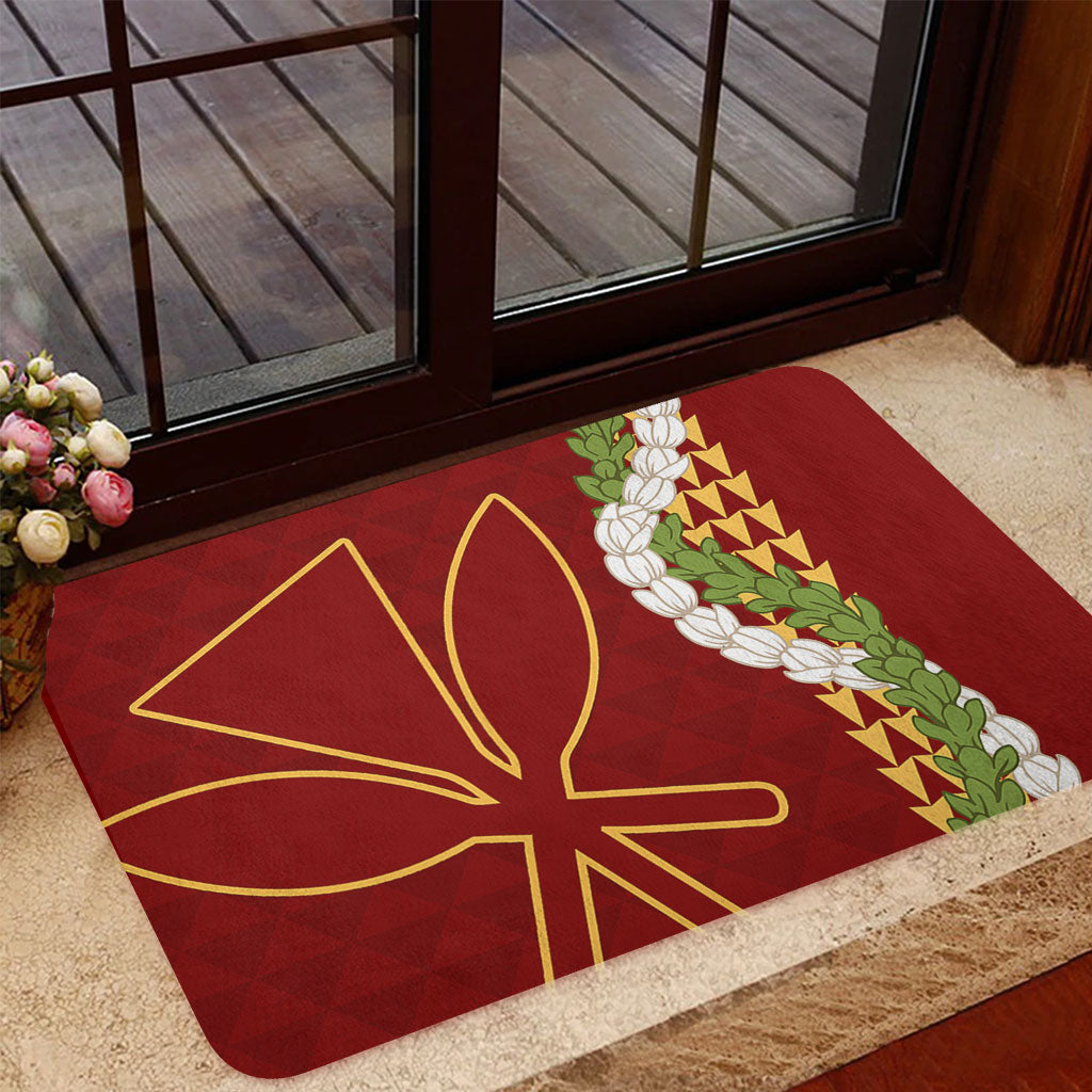 Hawaii Doormat Kanaka Maoli Puakenikeni Maile Flower Lei