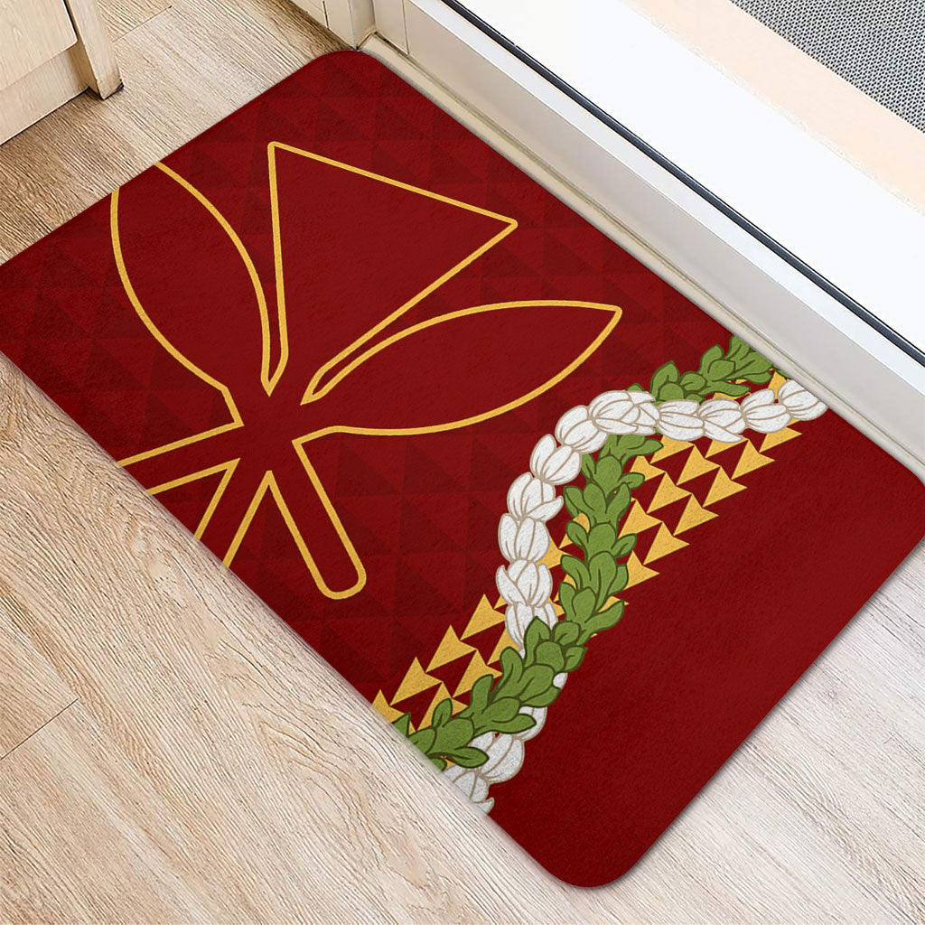 Hawaii Doormat Kanaka Maoli Puakenikeni Maile Flower Lei