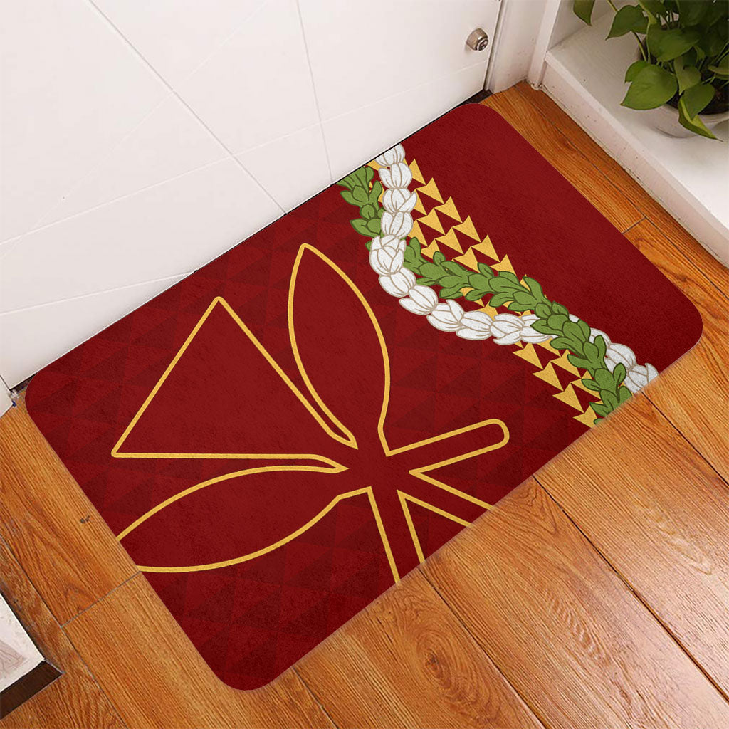 Hawaii Doormat Kanaka Maoli Puakenikeni Maile Flower Lei