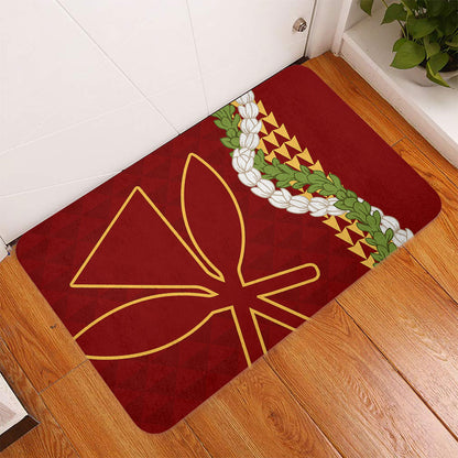 Hawaii Doormat Kanaka Maoli Puakenikeni Maile Flower Lei