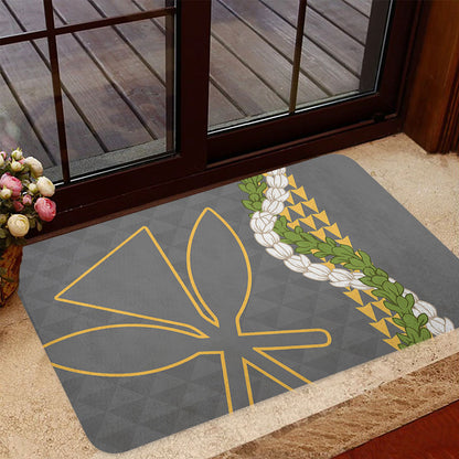 Hawaii Doormat Kanaka Maoli Puakenikeni Maile Flower Lei