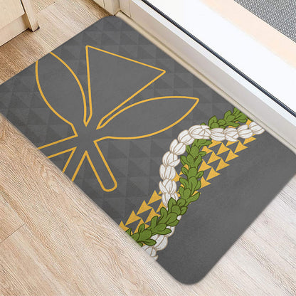 Hawaii Doormat Kanaka Maoli Puakenikeni Maile Flower Lei
