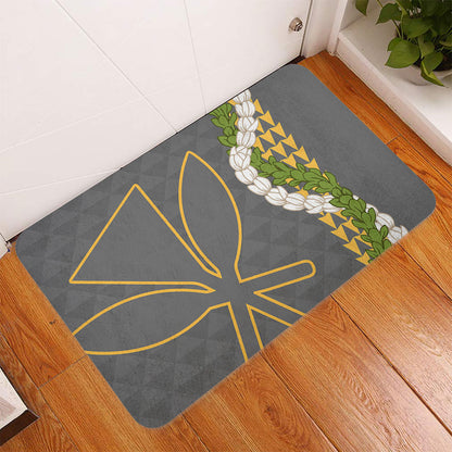 Hawaii Doormat Kanaka Maoli Puakenikeni Maile Flower Lei