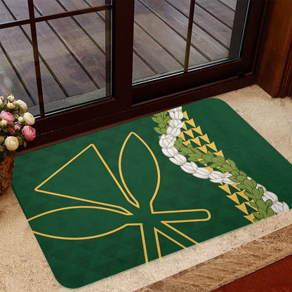 Hawaii Doormat Kanaka Maoli Puakenikeni Maile Flower Lei