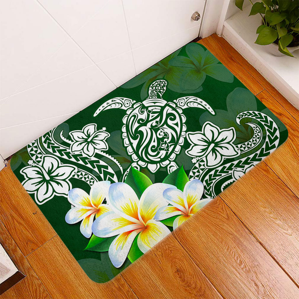 Hawaii Doormat Polynesian Turtle Tattoo Plumeria Original Style