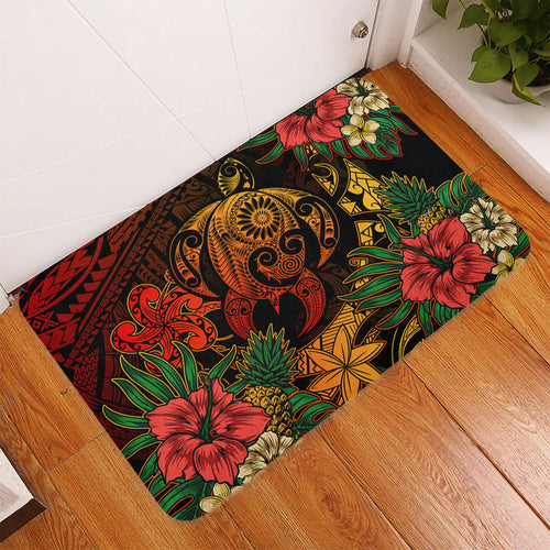Hawaii Doormat Tribal Polynesia Sea Turtle Design Pacific Dream