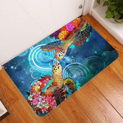 Hawaii Door Mat Turtle Kiss Ocean Galaxy