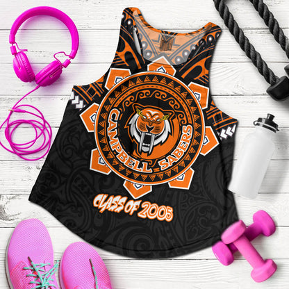 Hawaii Women Tank Custom James Campbell High School SaberNation Super Sabers Tribal Style