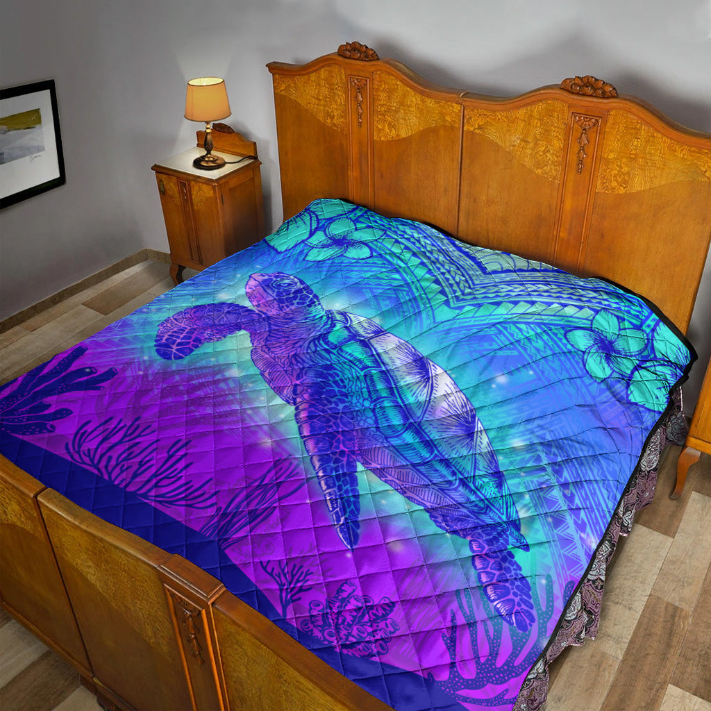 Hawaii Premium Quilt Turtle Underwater Sea Polynesian Style